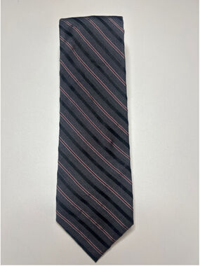 Men's Awearness Kenneth Cole Gray Red Striped Tie One Size